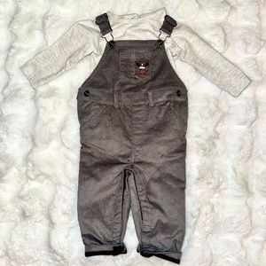 NWT Holiday Corduroy Overalls Outfit 3-6M